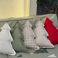 Hemp Linen Pillow Christmas Tree filled HEMP Fiber filler in Linen fabric Custom size / Color Carpet Activity Tummy time pillow