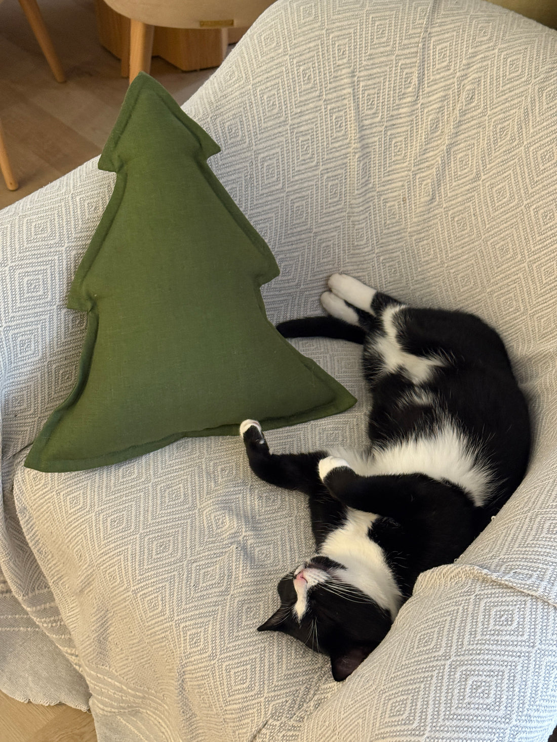 Hemp Linen Pillow Christmas Tree filled HEMP Fiber filler in Linen fabric Custom size / Color Carpet Activity Tummy time pillow