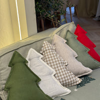 Hemp Linen Pillow Christmas Tree filled HEMP Fiber filler in Linen fabric Custom size / Color Carpet Activity Tummy time pillow