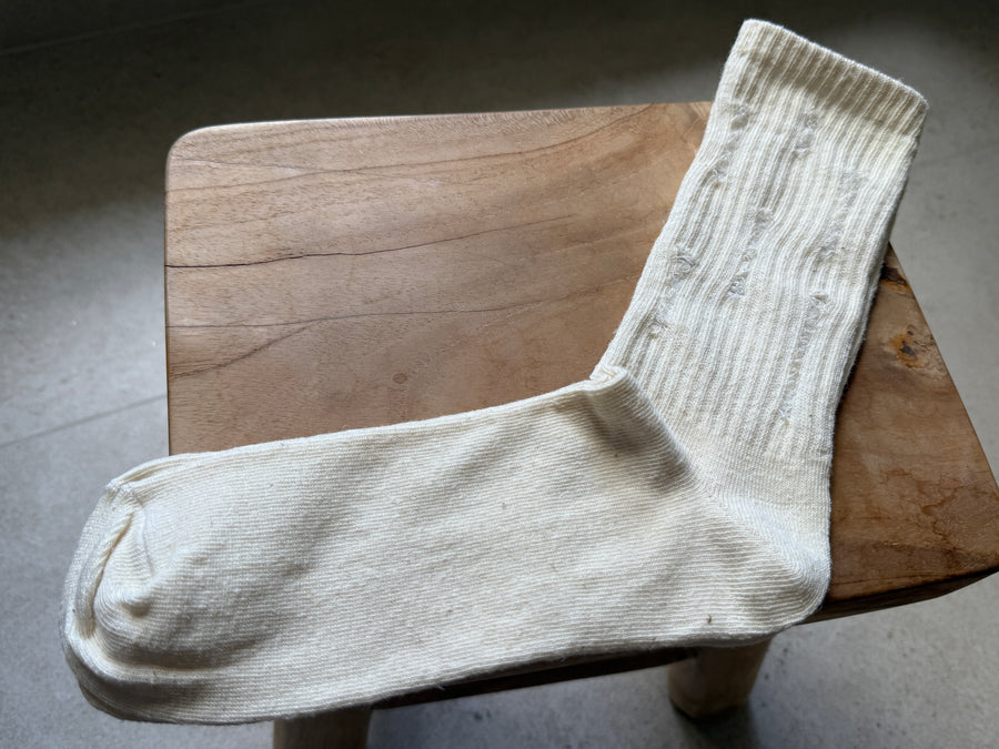 Hemp Teen Socks Long Ribbed Torn Cuff Socks Natural oatmeal color Vegan socks Gift for teen Cool socks for Teens  Eco-Friendly & Breathable Set of 9 pairs