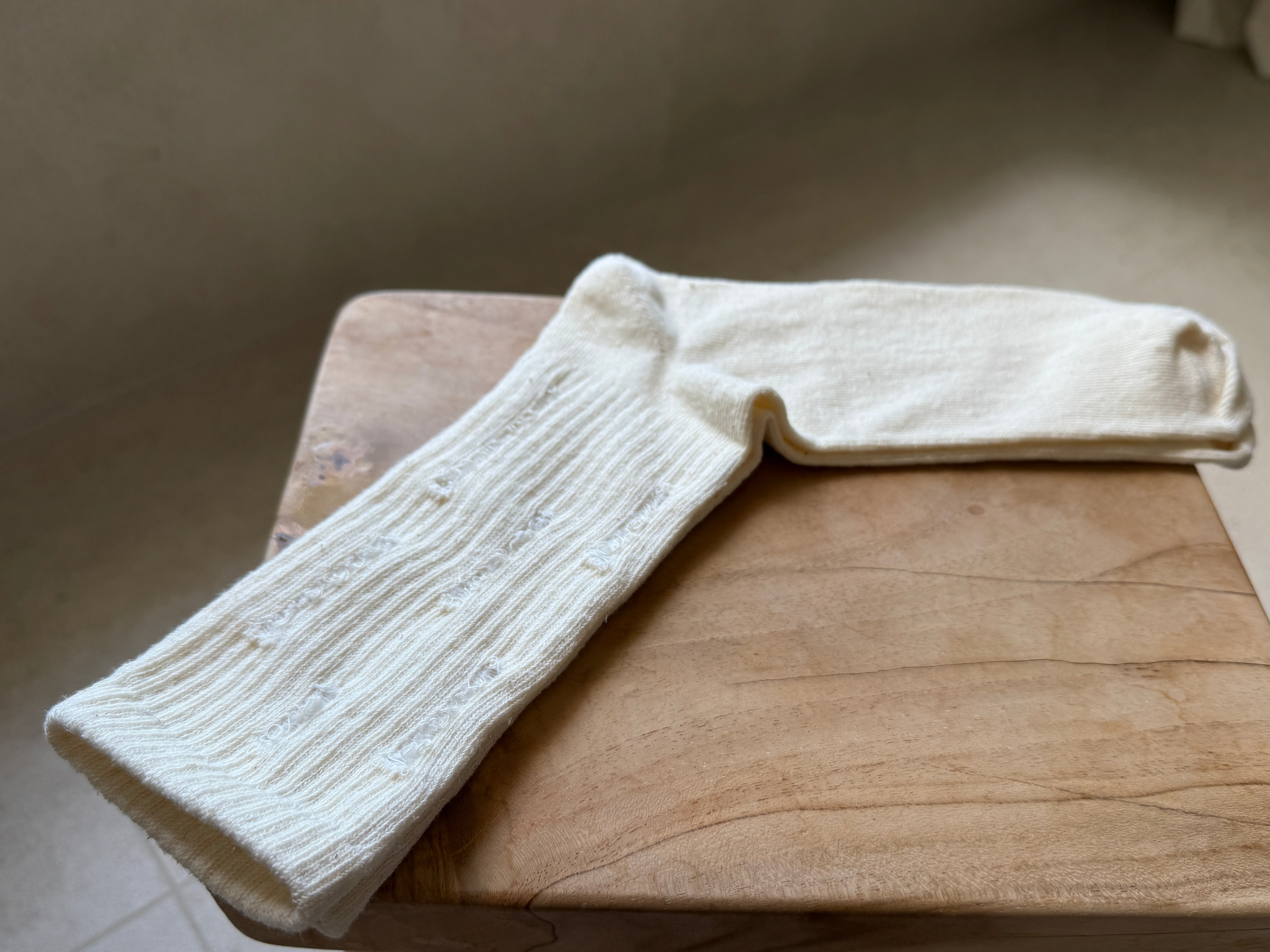 Hemp Teen Socks Long Ribbed Torn Cuff Socks Natural oatmeal color Vegan socks Gift for teen Cool socks for Teens Eco-Friendly & Breathable Set of 4 pairs