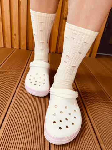 Hemp Teen Socks Long Ribbed Torn Cuff Socks Natural oatmeal color Vegan socks Gift for teen Cool socks for Teens Eco-Friendly & Breathable Set of 4 pairs