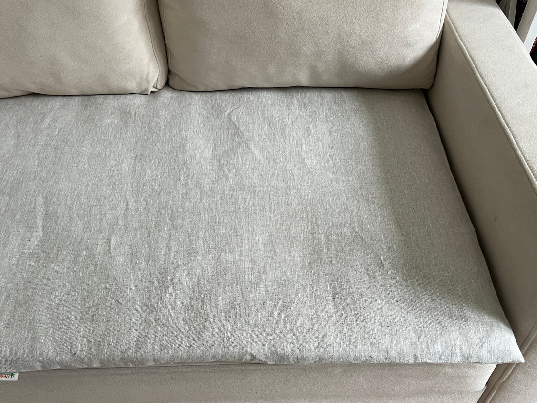 Organic Hemp Linen Sofa Protector Cover for Dogs Cats Machine Washable Furniture Protectors Sofa & Couch Custom made sizes Sofa Topper