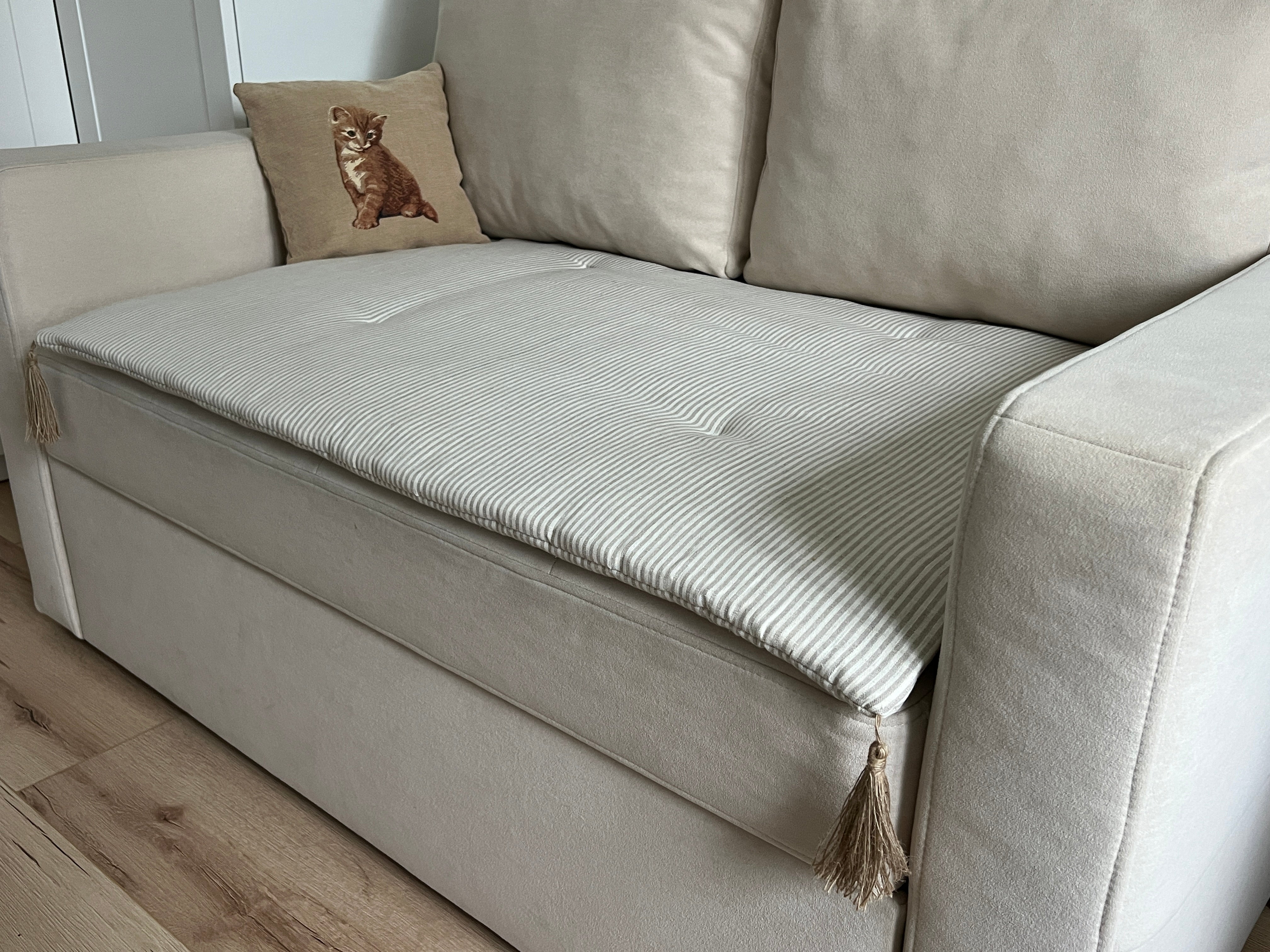 Hemp Linen Sofa Protector Cover Machine Washable Furniture Protectors Sofa & Couch Slipcovers Custom made sizes Sofa Topper for Dogs Cats