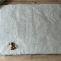 Natural Hemp Linen Play Mat with Linen Removable cover filled organic HEMP Fiber - cotton mat in non-dyed linen Nursery Baby Blanky padded