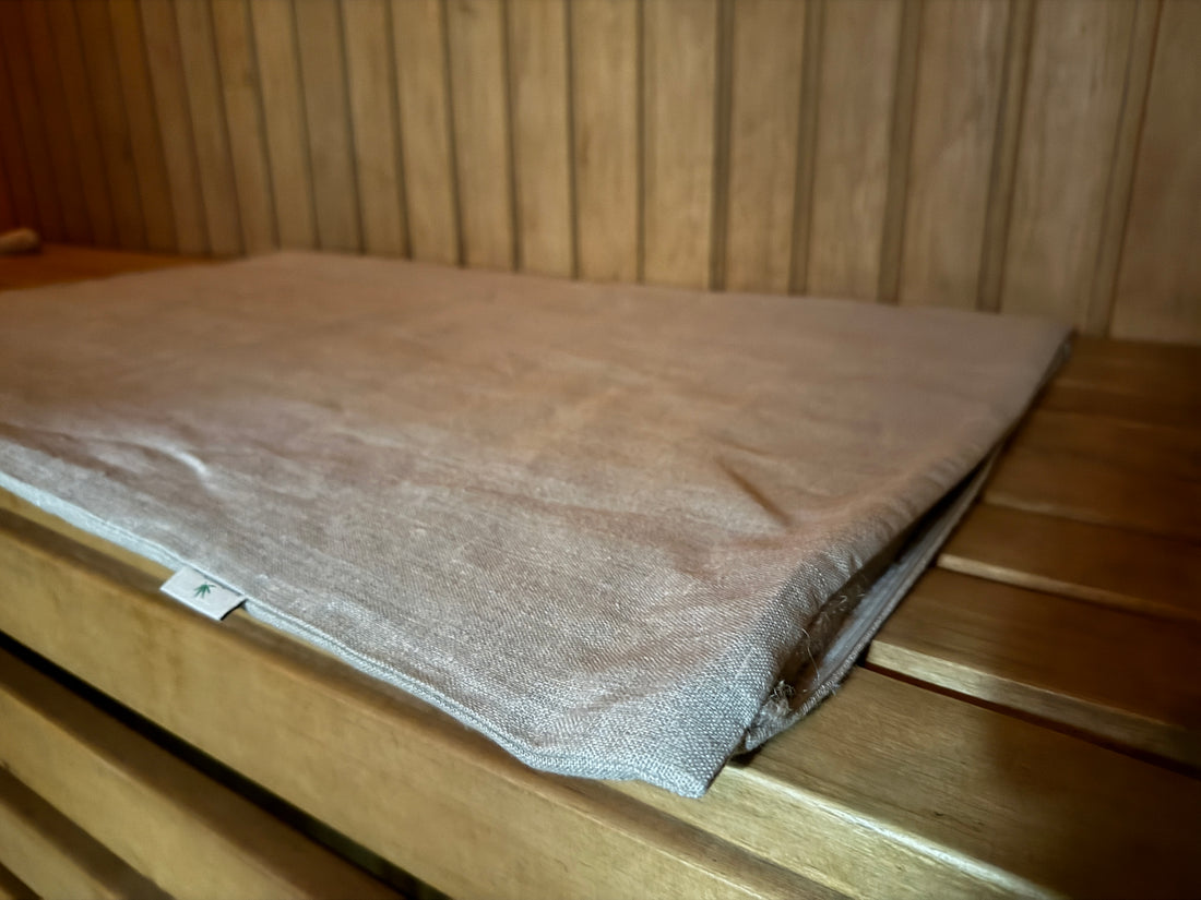 Hemp Natural Sauna Mat Linen Seating pads filled organic Hemp fiber filling in natural non-dyed linen fabric, Eco Friendly Sauna Accessories