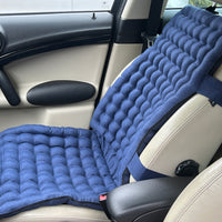 Linen Car Seat Cover filled Organic Buckwheat Hulls in Dark Blue Linen Fabric Massage Seat Cover Organic Eco-friendly seat Hand Made