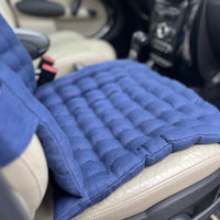 Linen Car Seat Cover filled Organic Buckwheat Hulls in Dark Blue Linen Fabric Massage Seat Cover Organic Eco-friendly seat Hand Made