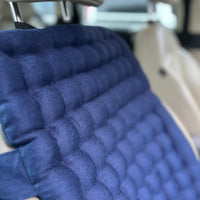 Linen Car Seat Cover filled Organic Buckwheat Hulls in Dark Blue Linen Fabric Massage Seat Cover Organic Eco-friendly seat Hand Made