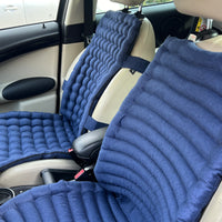 Linen Car Seat Cover filled Organic Buckwheat Hulls in Dark Blue Linen Fabric Massage Seat Cover Organic Eco-friendly seat Hand Made