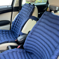 Linen Car Seat Cover filled Organic Buckwheat Hulls in Dark Blue Linen Fabric Massage Seat Cover Organic Eco-friendly seat Hand Made