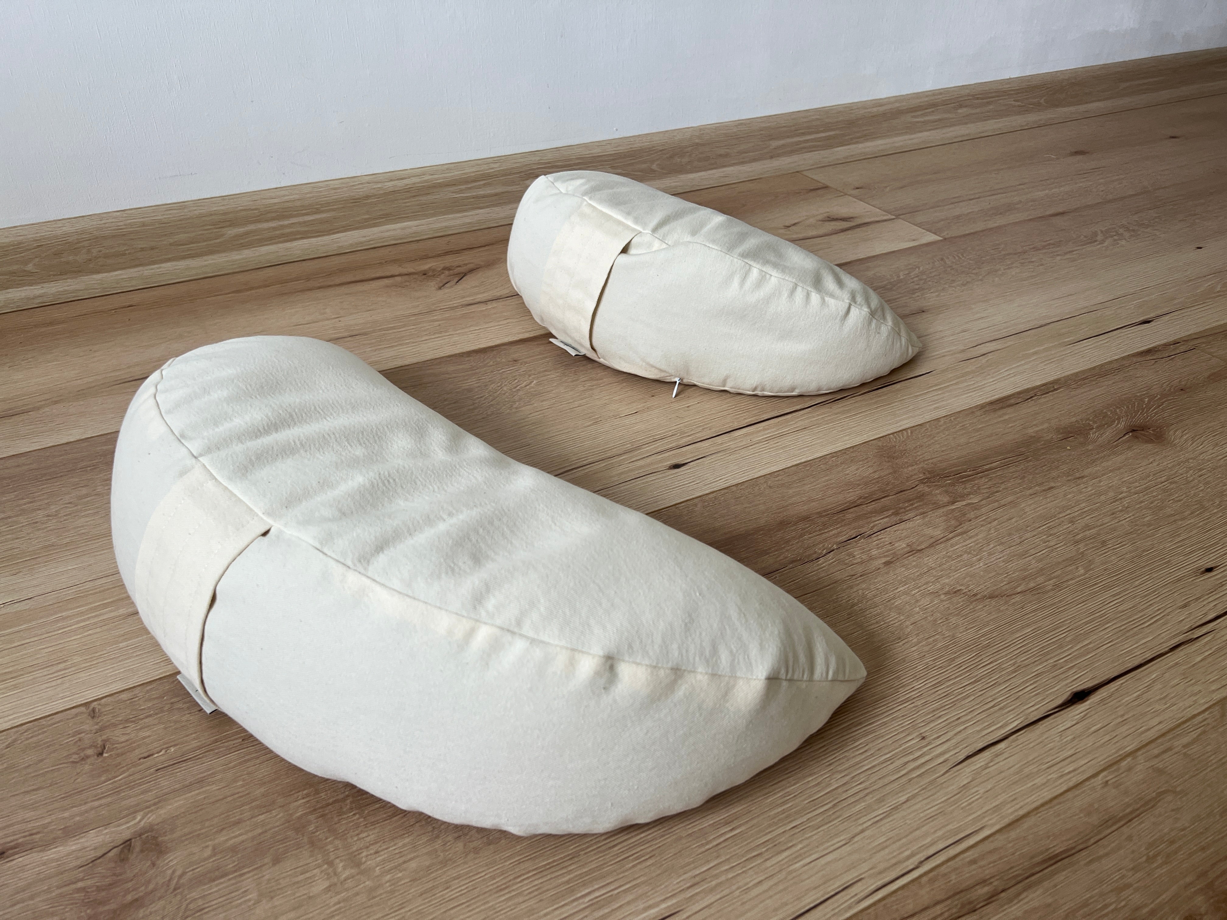 Big Meditation Cresсent cushion pillow filled with buckwheat hulls 20"x7.8"x3.9" (50x20x10cm)