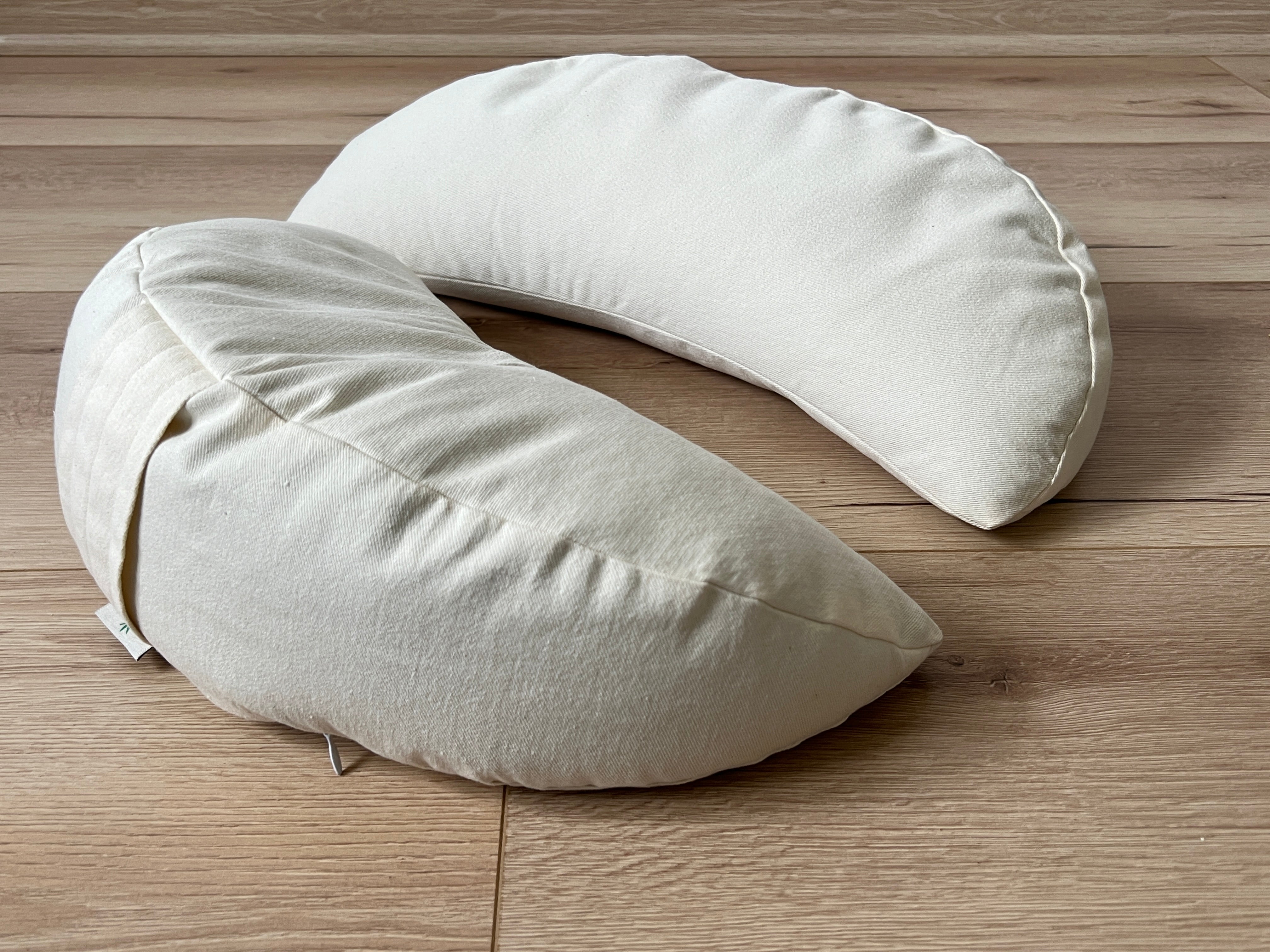 Big Meditation Cresсent cushion pillow filled with buckwheat hulls 20"x7.8"x3.9" (50x20x10cm)