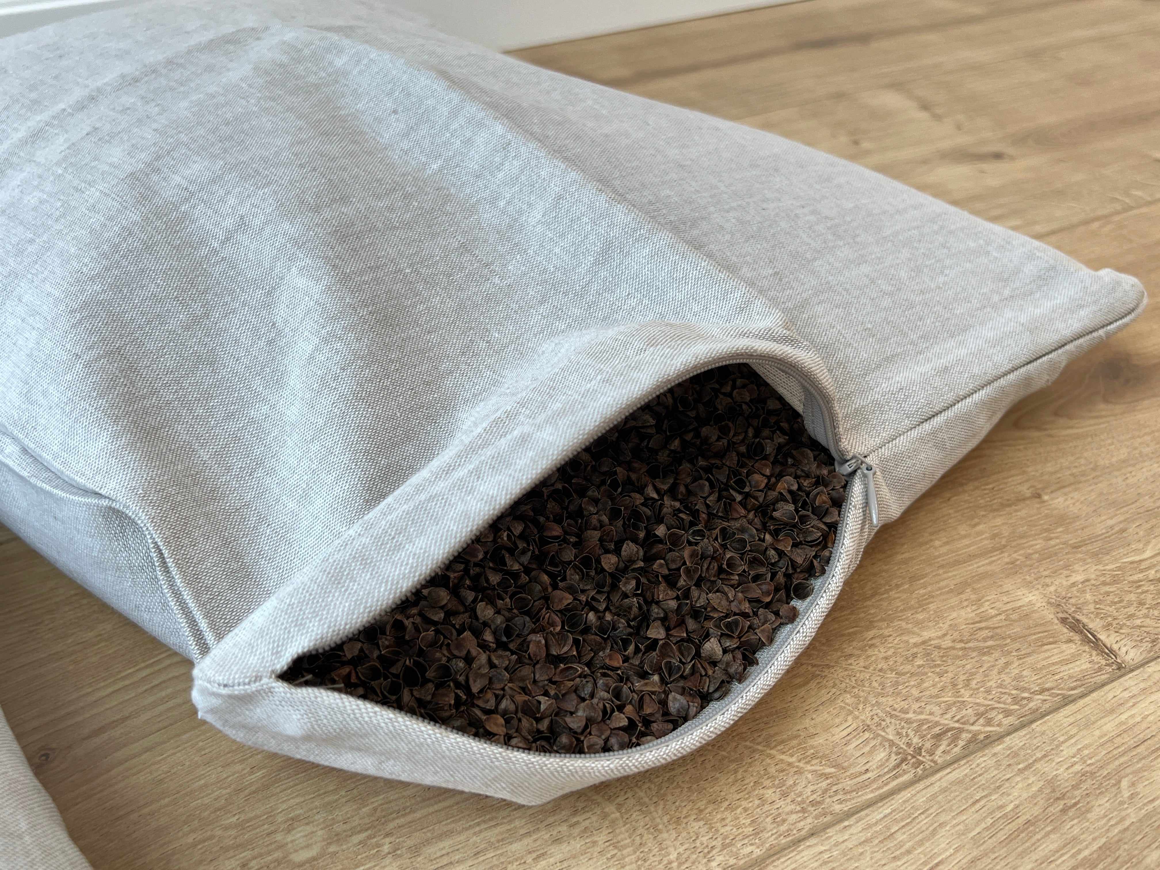 Linen Buckwheat Hulls Pillow Linen non-dyed Fabric organic high quality Buckwheat Hulls Bed Pillow Eco friendly pillow for sleep