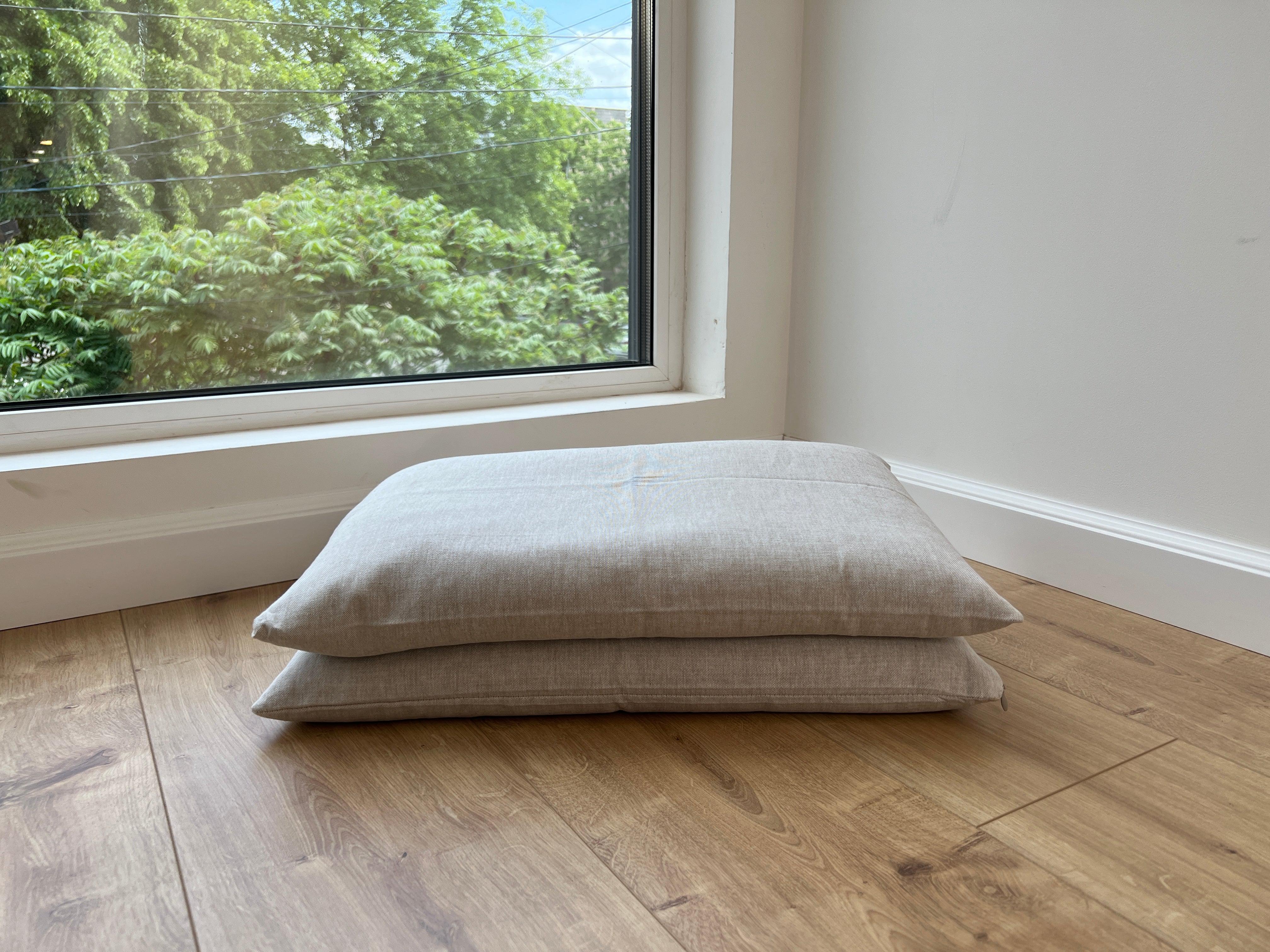 Linen Buckwheat Hulls Pillow Linen non-dyed Fabric organic high quality Buckwheat Hulls Bed Pillow Eco friendly pillow for sleep