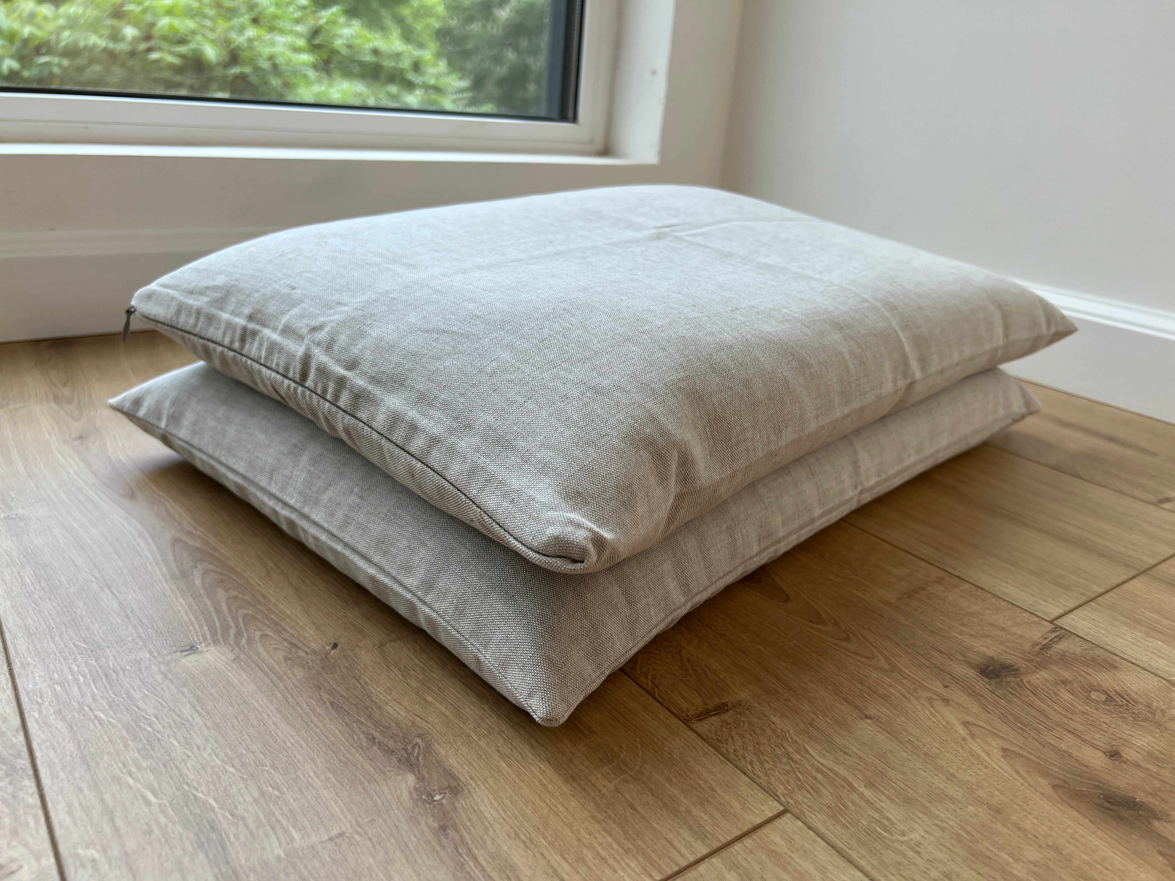 Linen Buckwheat Hulls Pillow Linen non-dyed Fabric organic high quality Buckwheat Hulls Bed Pillow Eco friendly pillow for sleep