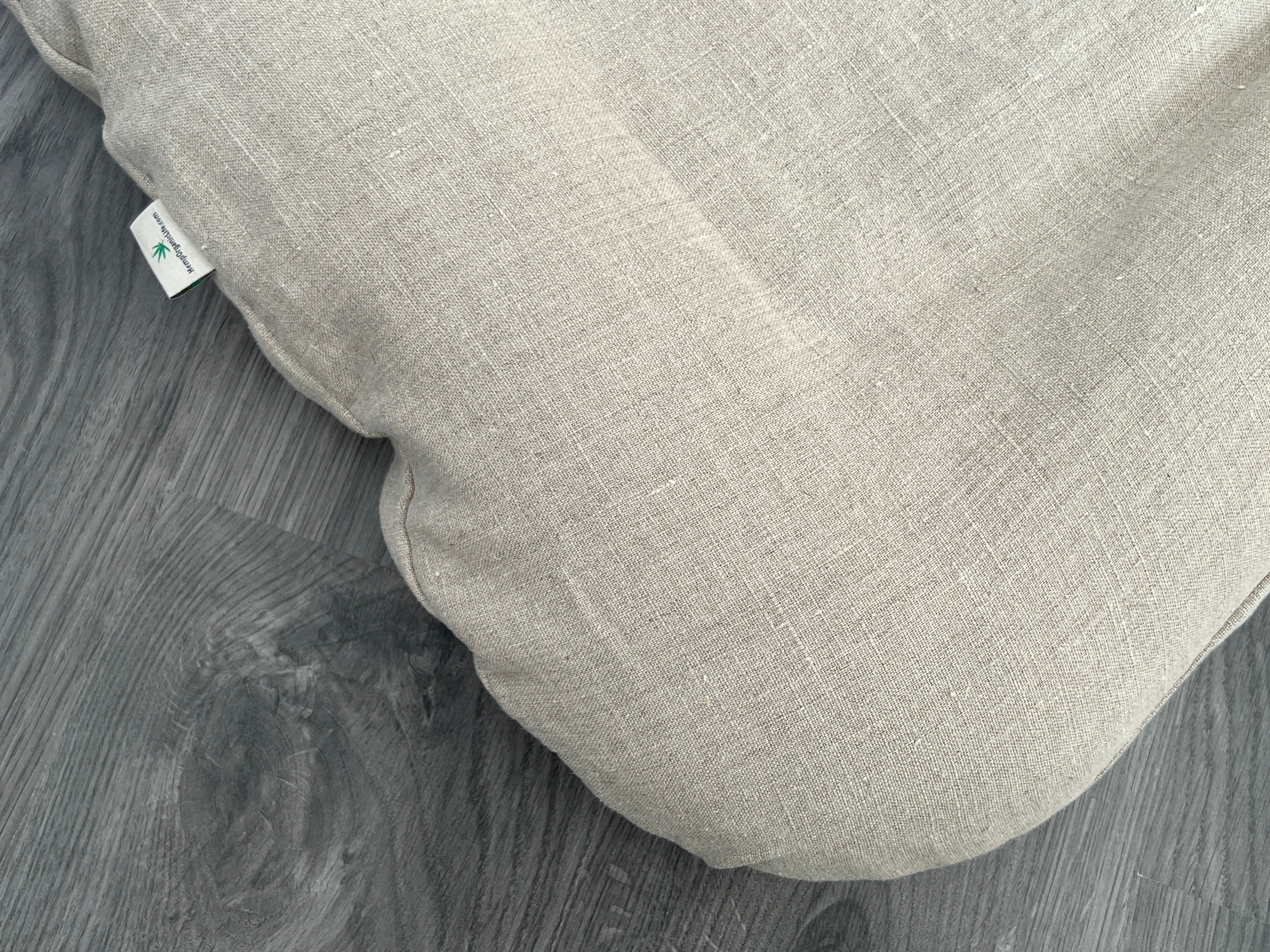 Hemp Linen Pet Bed Mat Pad Cushion Removable Washable Linen Cover Organic Hemp Fiber Filler Natural Linen Fabric Padded for Dog