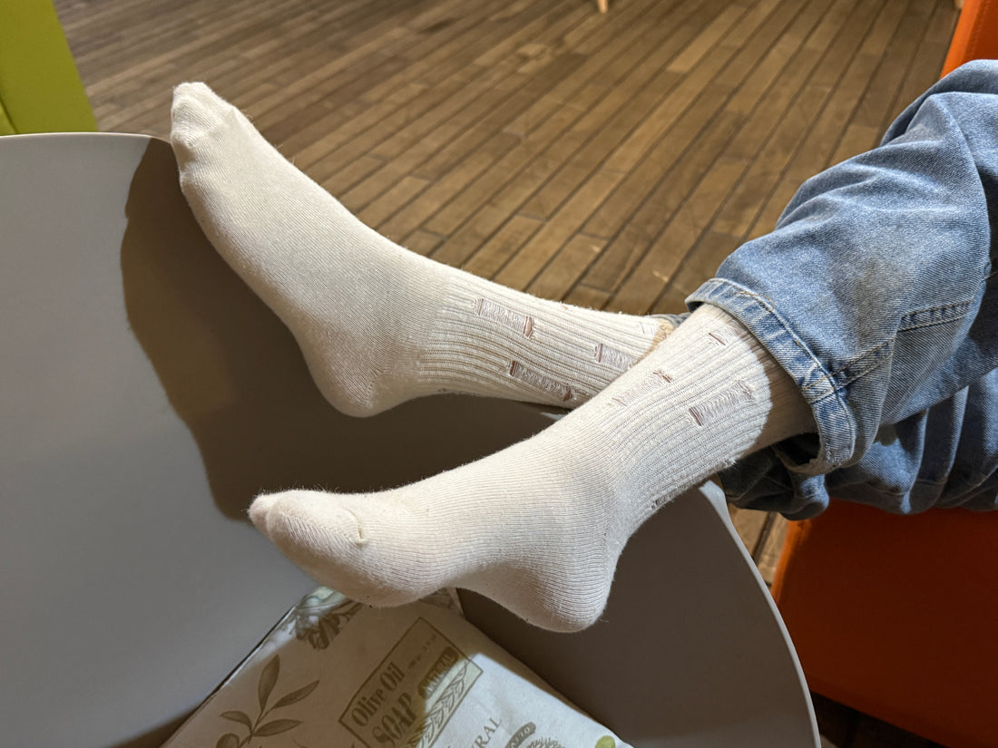 Hemp Teen Socks Long Ribbed Torn Cuff Socks Natural oatmeal color Vegan socks Gift for teen Cool socks for Teens  Eco-Friendly & Breathable Set of 9 pairs