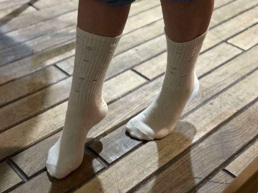 Hemp Teen Socks Long Ribbed Torn Cuff Socks Natural oatmeal color Vegan socks Gift for teen Cool socks for Teens  Eco-Friendly & Breathable Set of 9 pairs