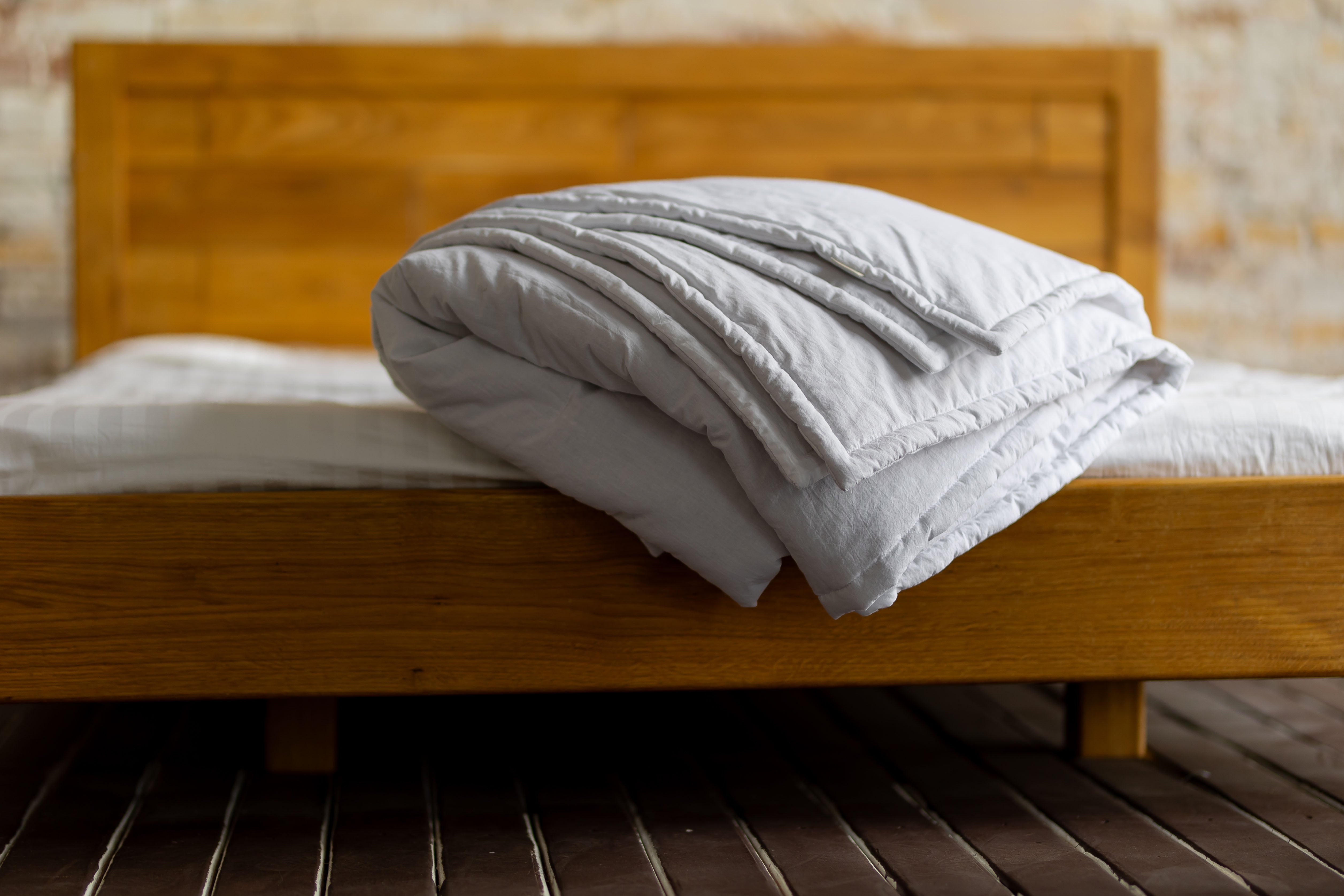 Hemp Blanket with Washed Cotton: Thin, Lightweight Summer Quilt