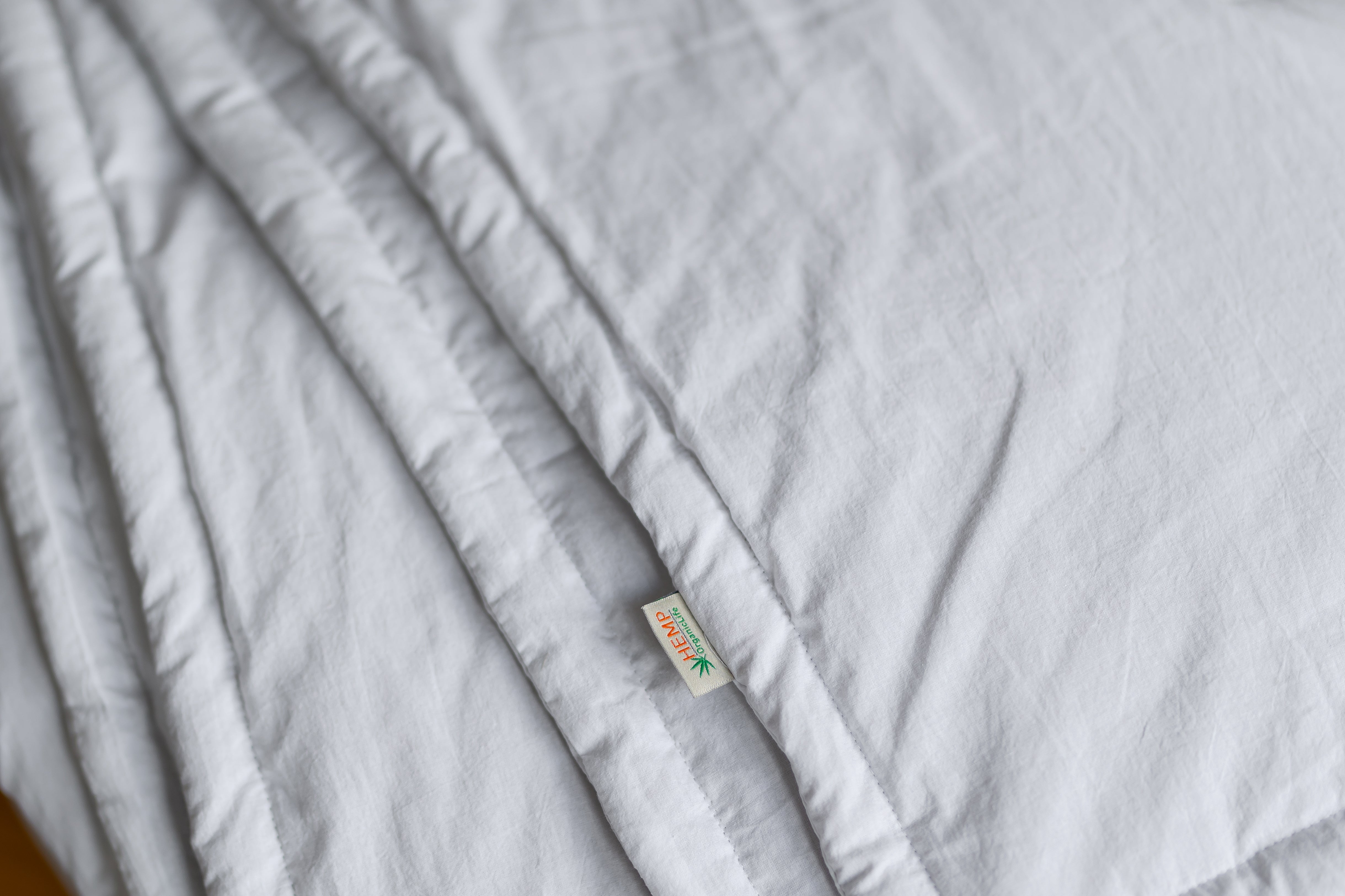 Hemp Blanket with Washed Cotton: Thin, Lightweight Summer Quilt