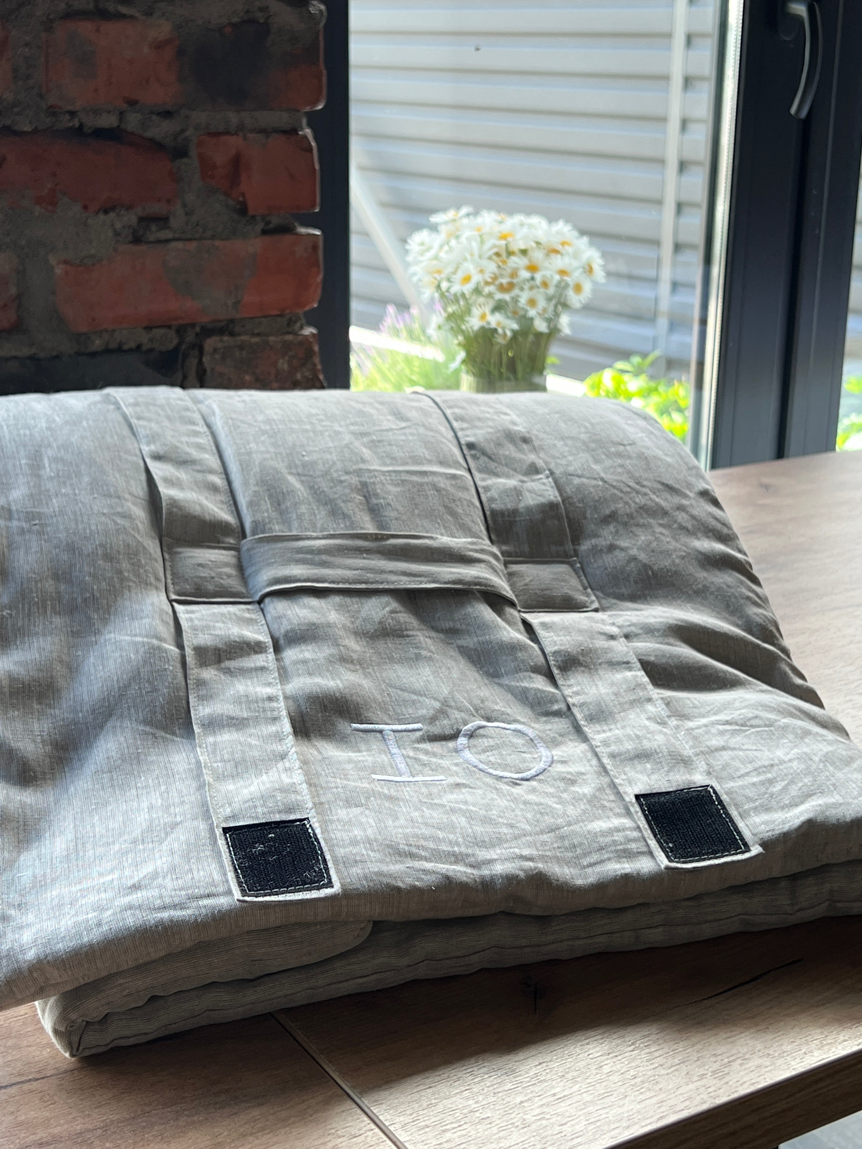 Kinder Garden Hemp Linen Sleep Bag with Pillow School Nap Mat Kids Organic Hemp Fiber Filling in Linen Fabric blanket quilt, hand made