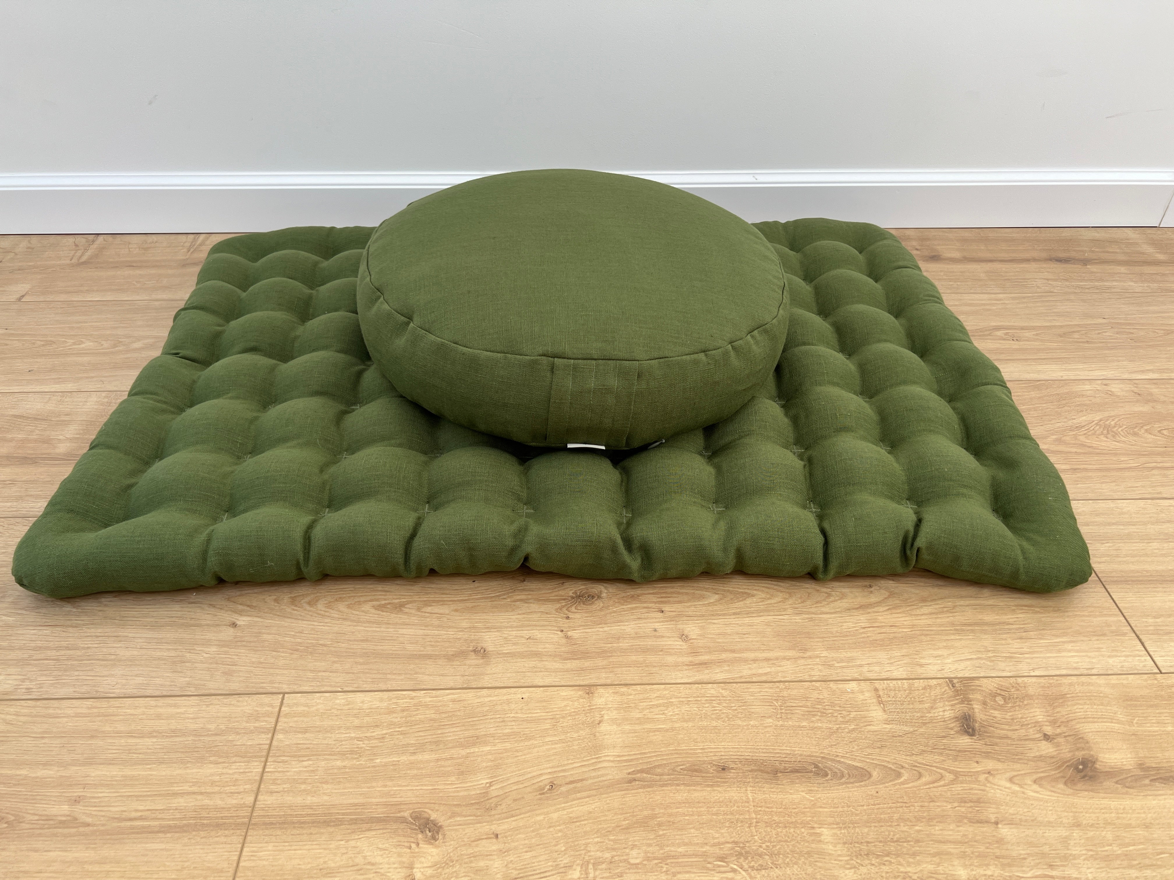 Meditation Set Zafu & Zabuton with Buckwheat hulls Meditation pillow Meditation cushion Meditation pouf Zen cushion Meditation Space Yoga