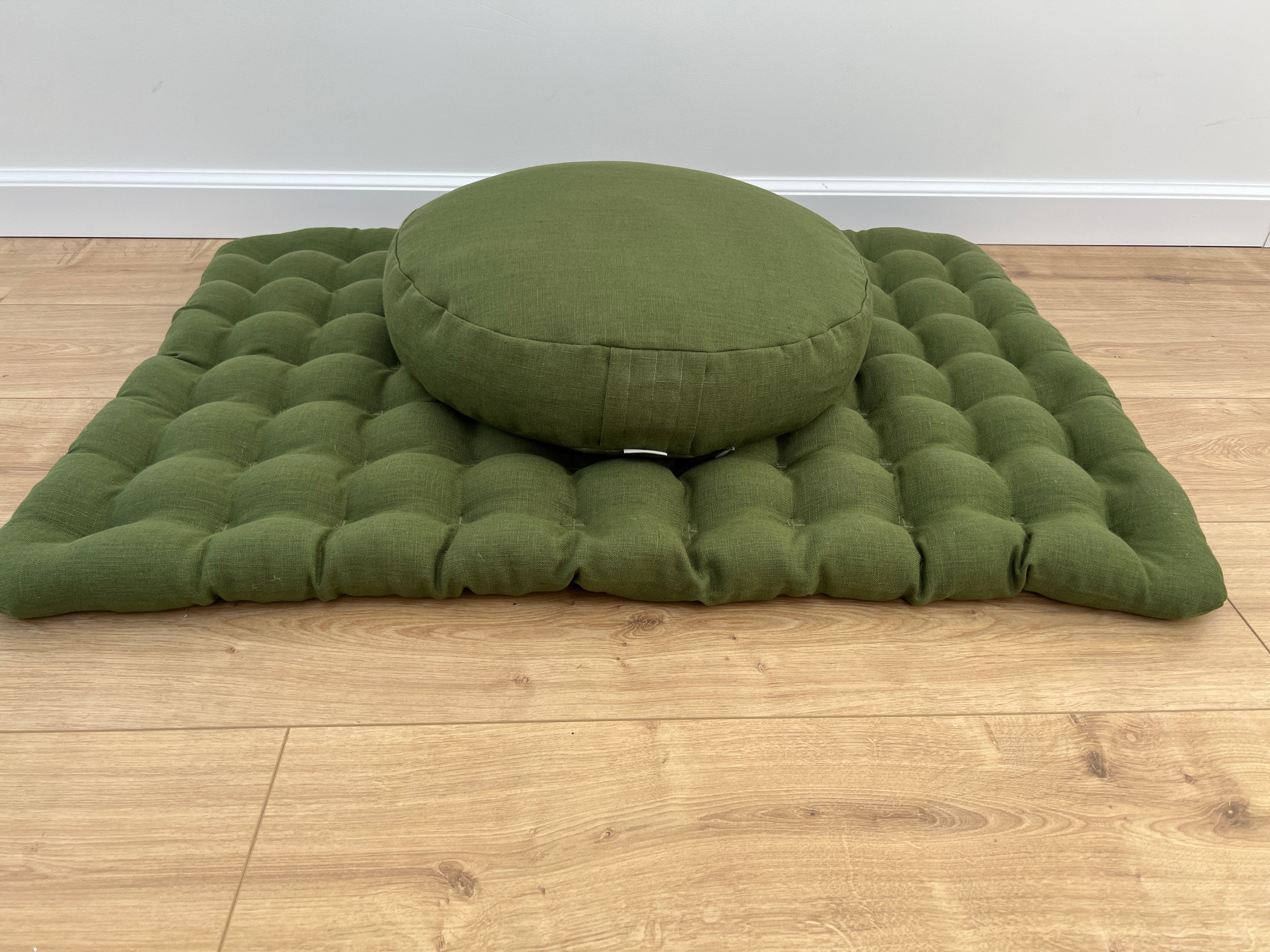 Meditation Set Zafu & Zabuton with Buckwheat hulls Meditation pillow Meditation cushion Meditation pouf Zen cushion Meditation Space Yoga