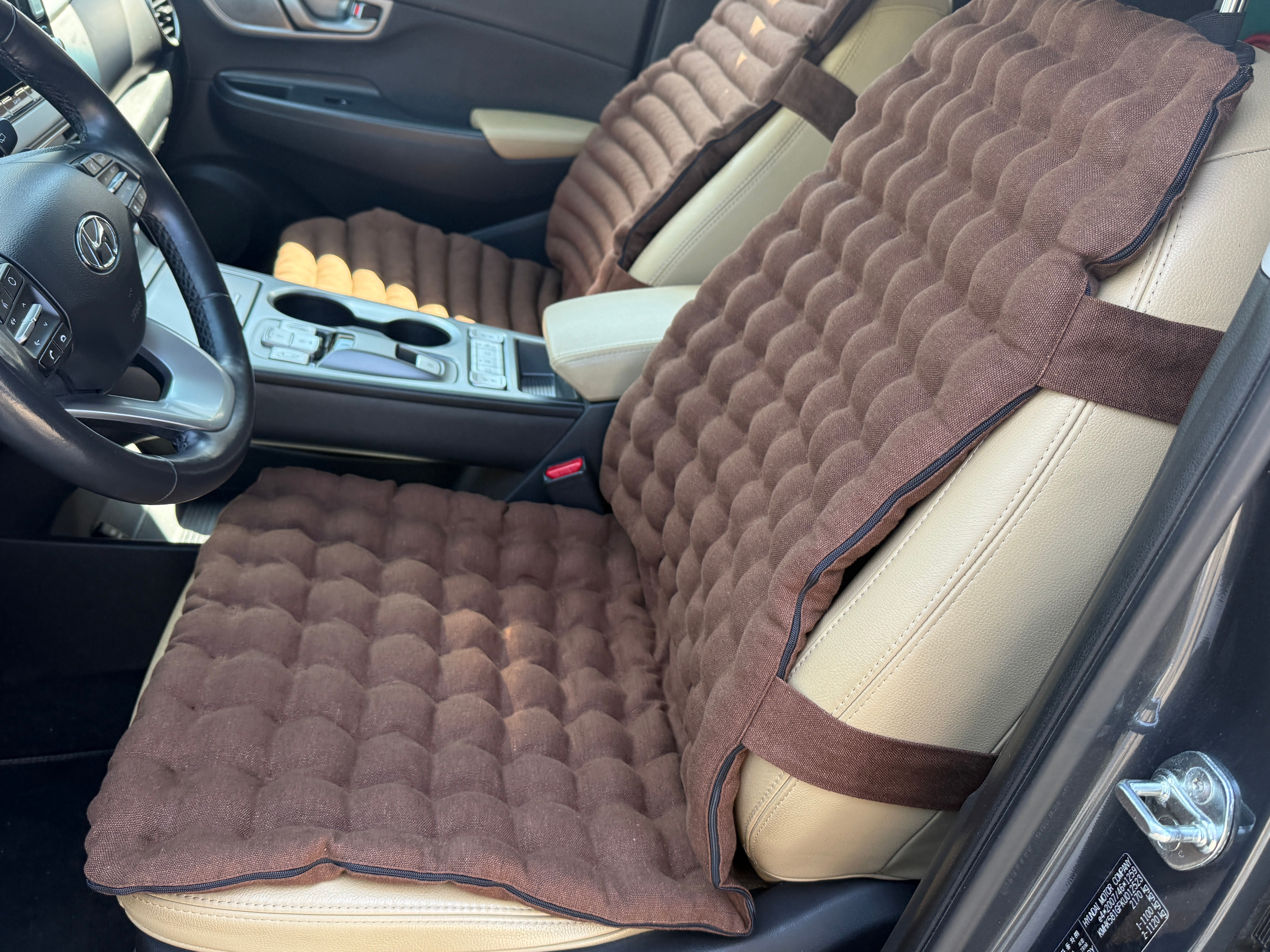 Linen Car Seat Cover, Buckwheat Hull Filling, Orthopedic Massage Mat for car