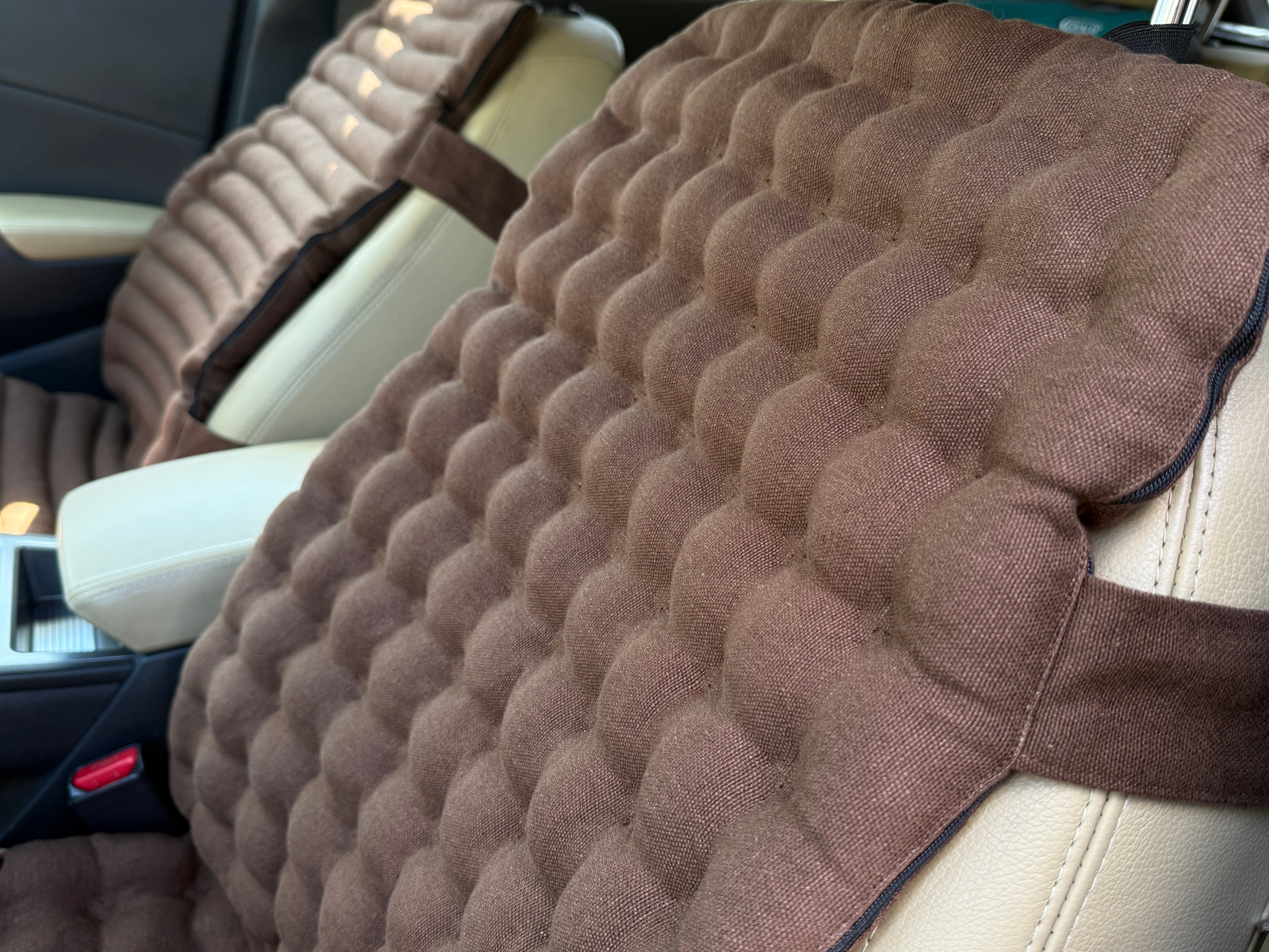 Linen Car Seat Cover, Buckwheat Hull Filling, Orthopedic Massage Mat for car