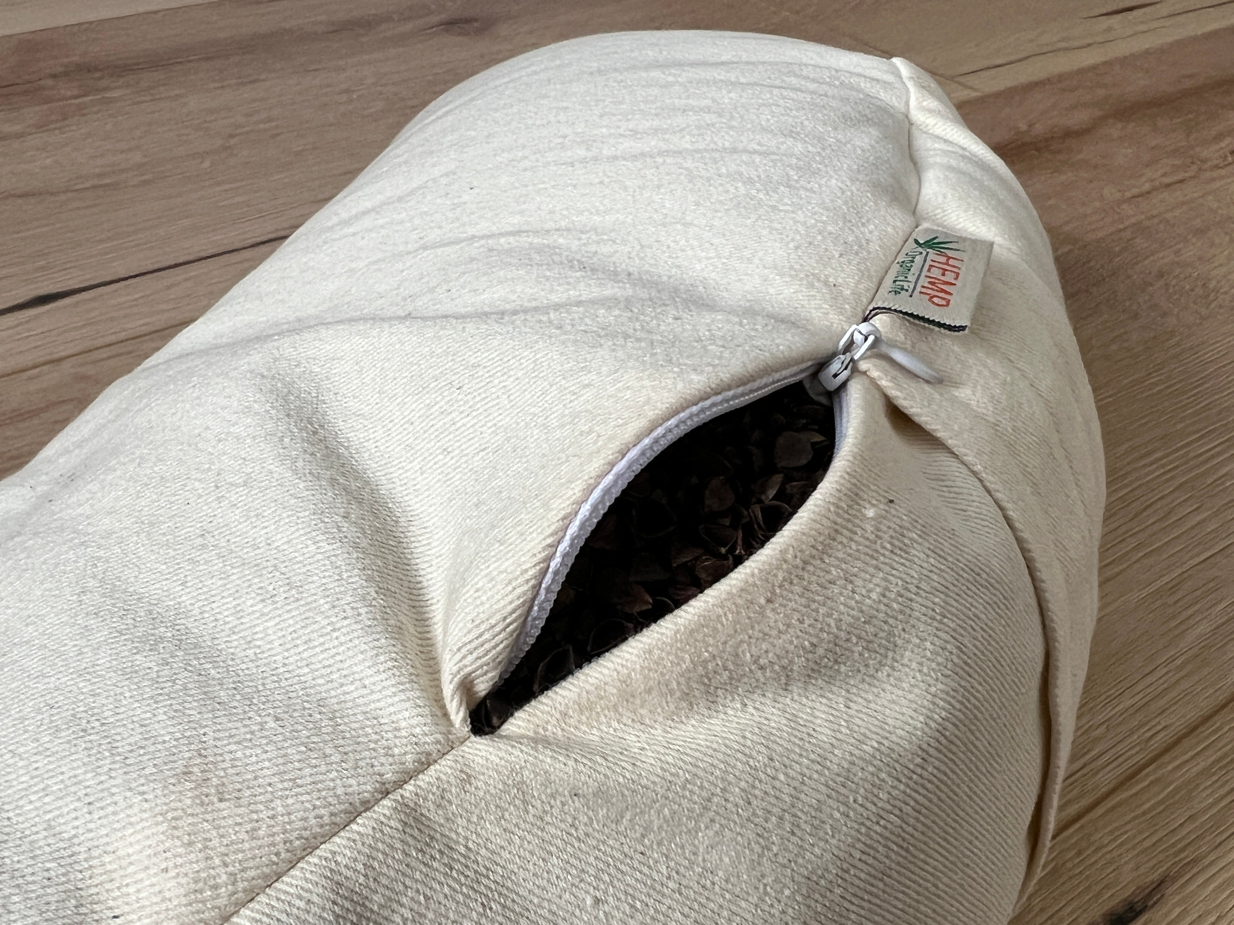 Big Meditation Cresсent cushion pillow filled with buckwheat hulls 20"x7.8"x3.9" (50x20x10cm)