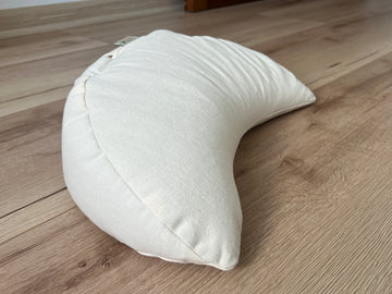 Cotton Meditation Cresсent cushion filled with buckwheat hulls