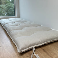 HEMP Topper / Futon / Shikibuton Mat 3” thick filled organic hemp fiber filler in Hemp fabric Custom Size Hand made
