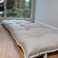 HEMP Topper / Futon / Shikibuton Mat 3” thick filled organic hemp fiber filler in Hemp fabric Custom Size Hand made
