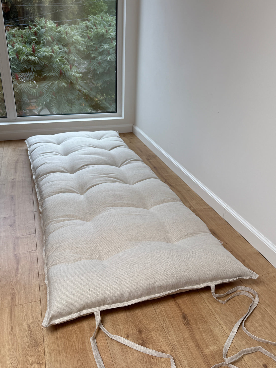 HEMP Topper / Futon / Shikibuton Mat 3” thick filled organic hemp fiber filler in Hemp fabric Custom Size Hand made