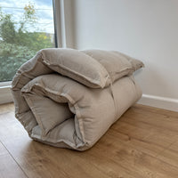 HEMP Topper / Futon / Shikibuton Mat 3” thick filled organic hemp fiber filler in Hemp fabric Custom Size Hand made