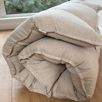 HEMP Topper / Futon / Shikibuton Mat 3” thick filled organic hemp fiber filler in Hemp fabric Custom Size Hand made