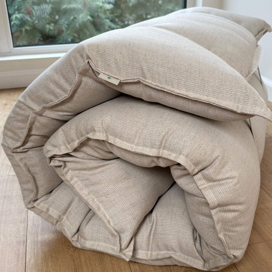 HEMP Topper / Futon / Shikibuton Mat 3” thick filled organic hemp fiber filler in Hemp fabric Custom Size Hand made