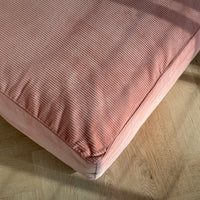 Special listing for U.: two pink and yellow HEMP Floor Cushions Marogans filled organic Hemp Fiber with removable Cover