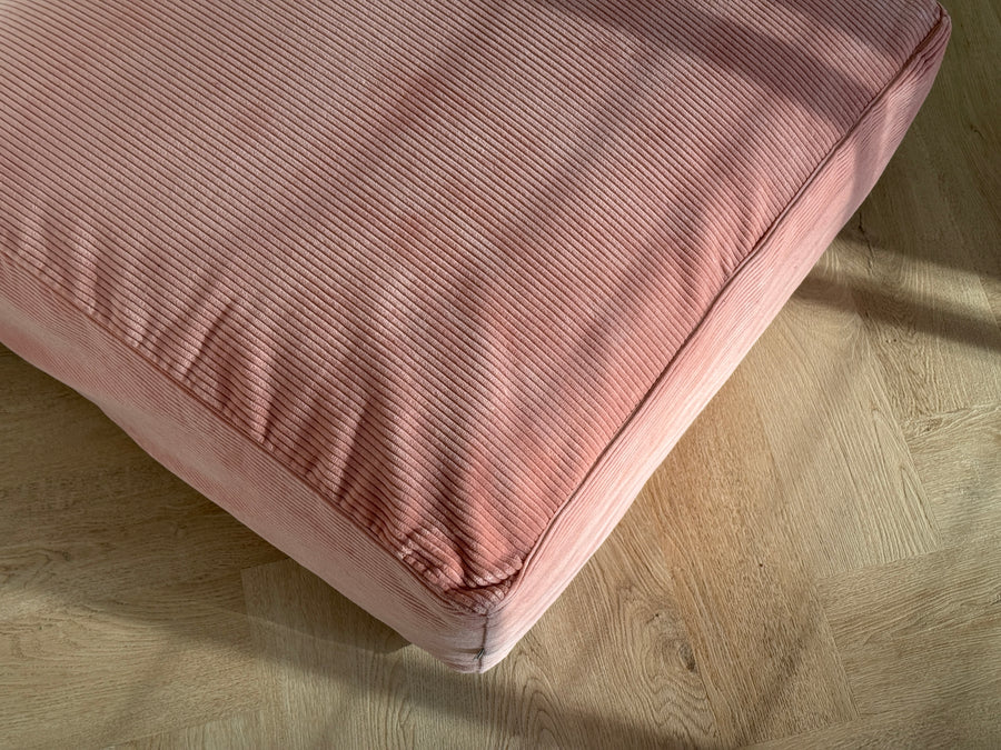 Special listing for U.: two pink and yellow HEMP Floor Cushions Marogans filled organic Hemp Fiber with removable Cover