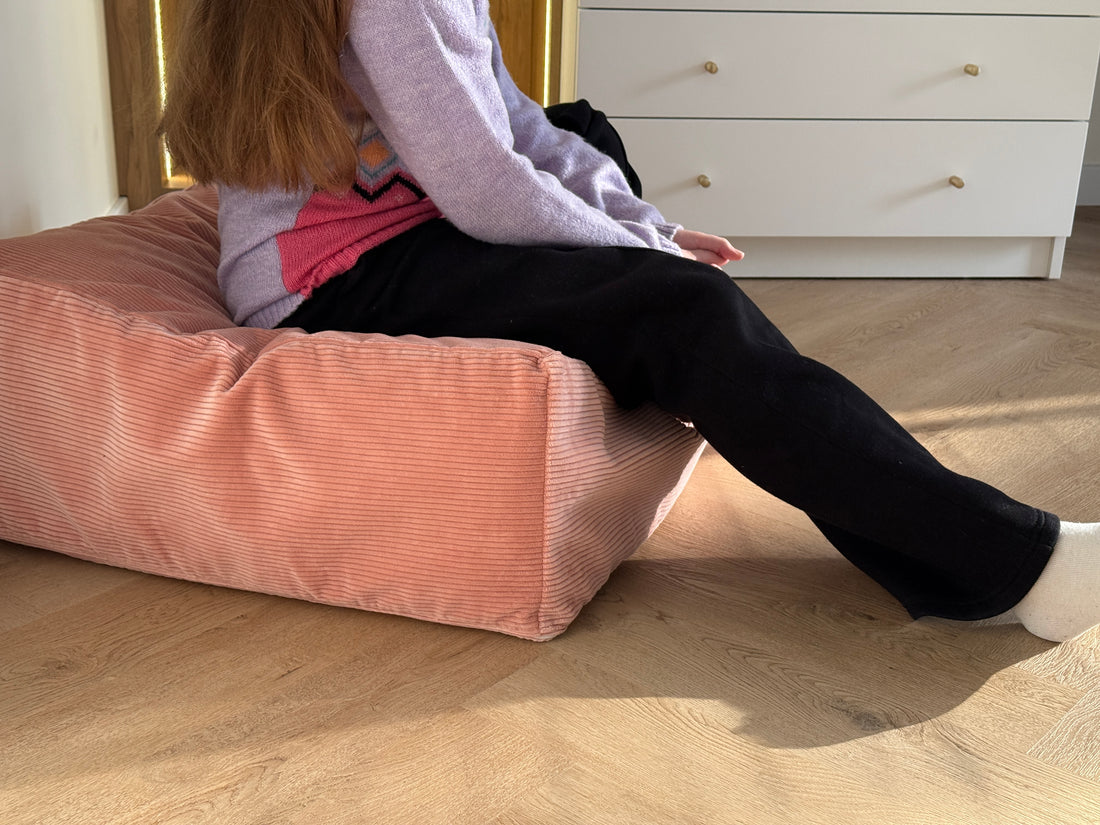 Special listing for U.: two pink and yellow HEMP Floor Cushions Marogans filled organic Hemp Fiber with removable Cover