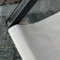 Hemp Chair Cushion with Metal Armchair Lounge Sling Chair Thick Linen Fabric Modern Minimalist Scandinavian Hand Made to order