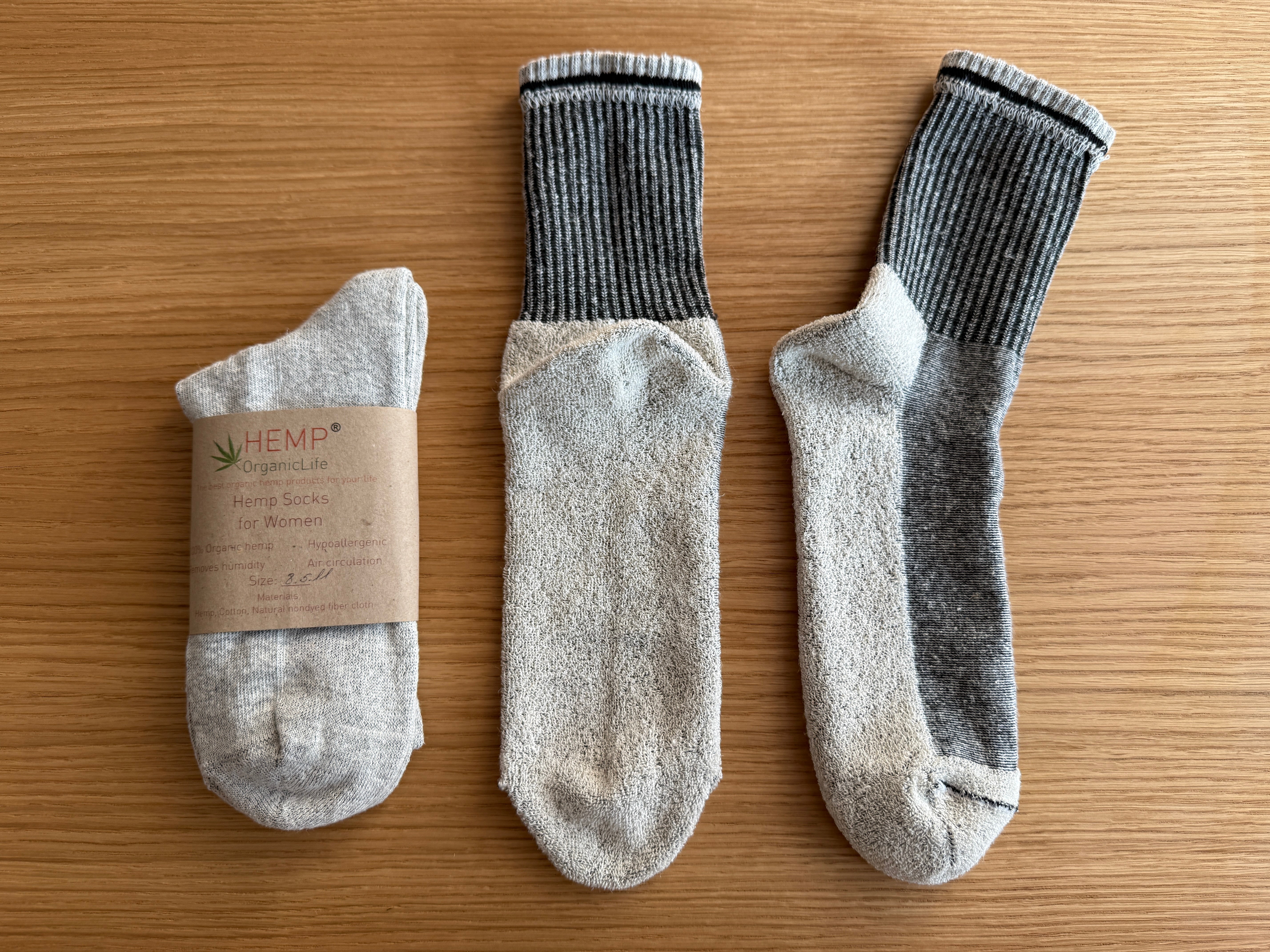 Warm Hemp Socks with Terry Cushioning Set of 9 Natural Unbleached Color Socks for men gift for him
