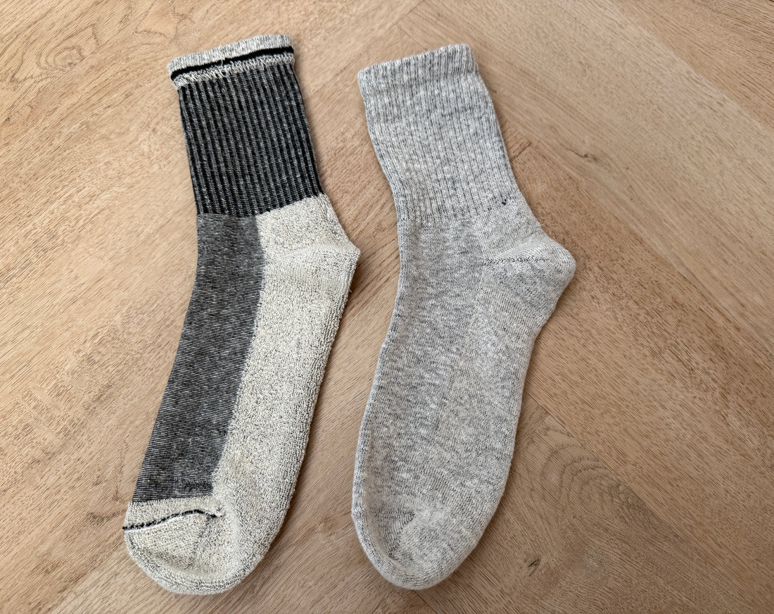 Warm Hemp Socks with Terry Cushioning Set of 9 Natural Unbleached Color Socks for men gift for him