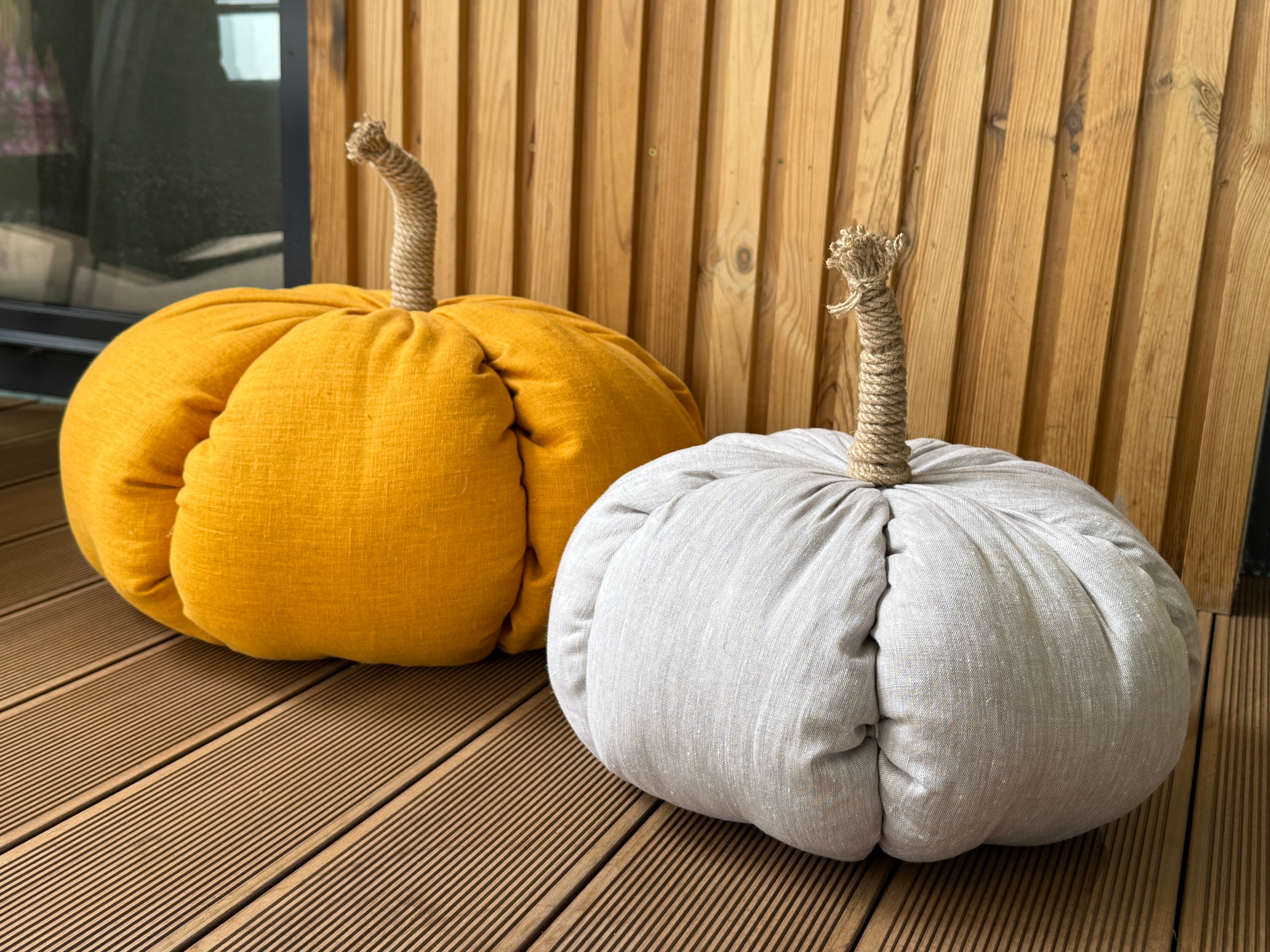 HEMP Linen Home Decor filled Natural Hemp Fiber - Hemp Textile Pumpkins - Naturally Cozy - Eco-Friendly Autumn Decor