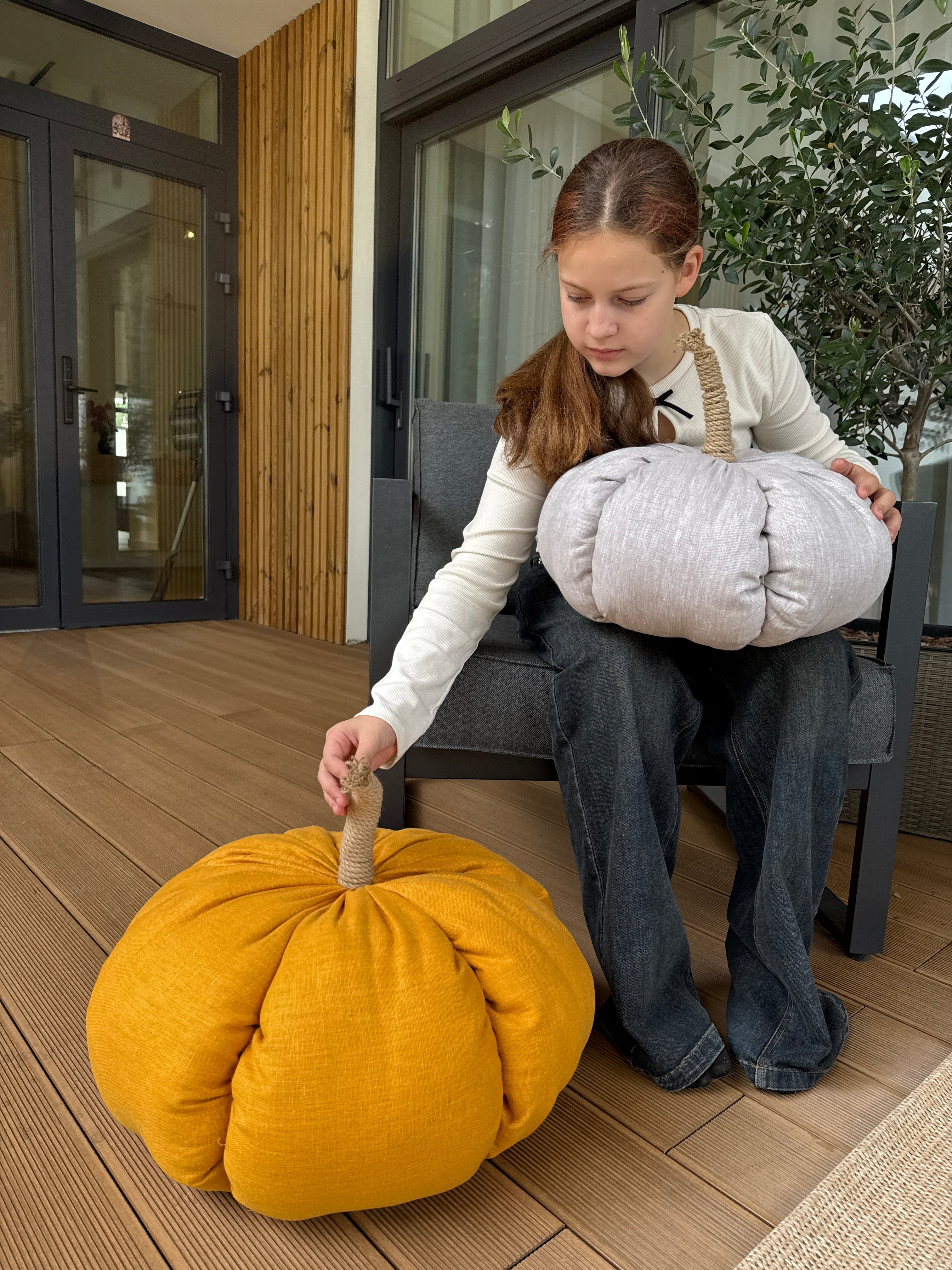 HEMP Linen Home Decor filled Natural Hemp Fiber - Hemp Textile Pumpkins - Naturally Cozy - Eco-Friendly Autumn Decor