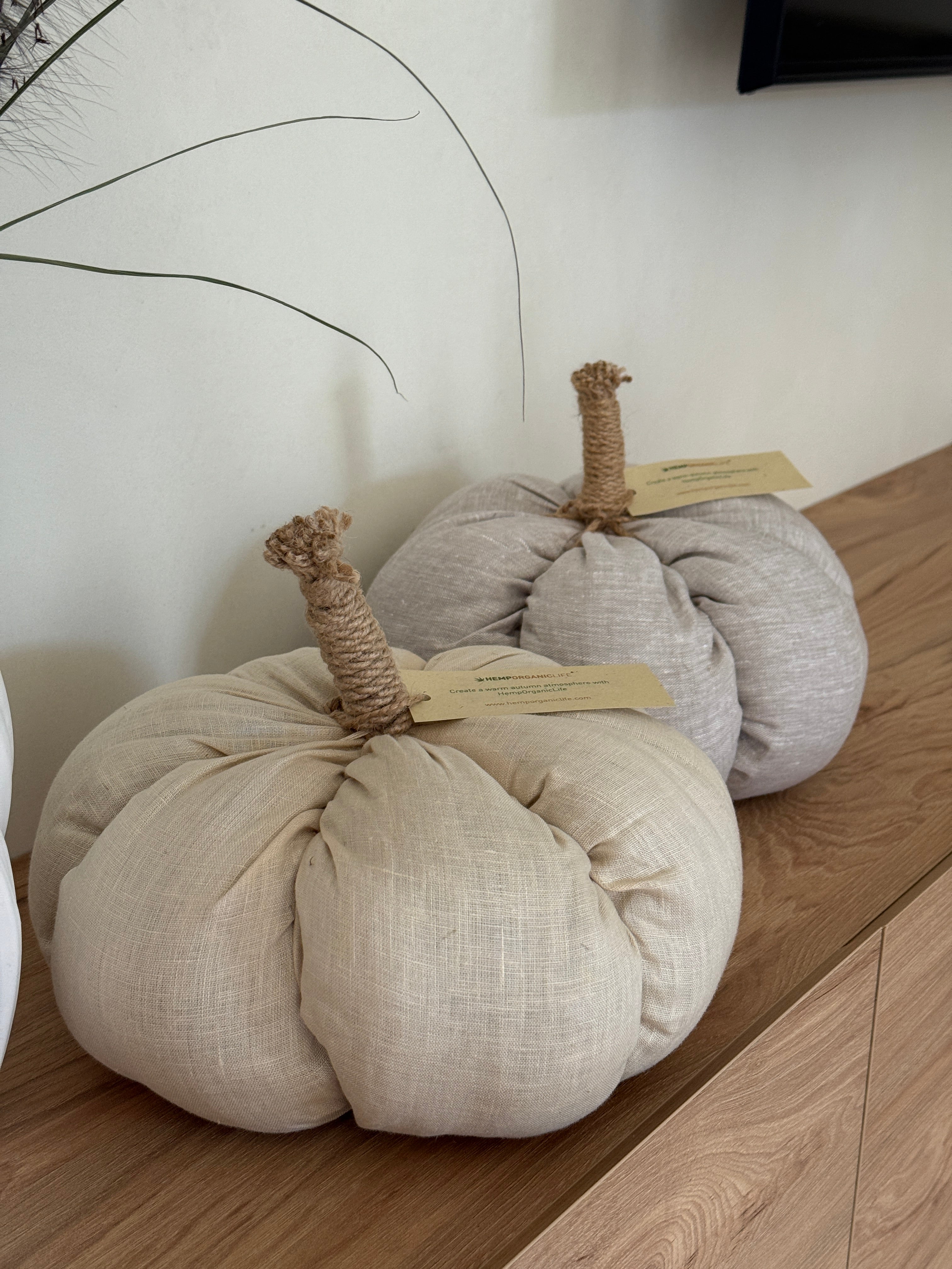 HEMP Linen Home Decor filled Natural Hemp Fiber - Hemp Textile Pumpkins - Naturally Cozy - Eco-Friendly Autumn Decor