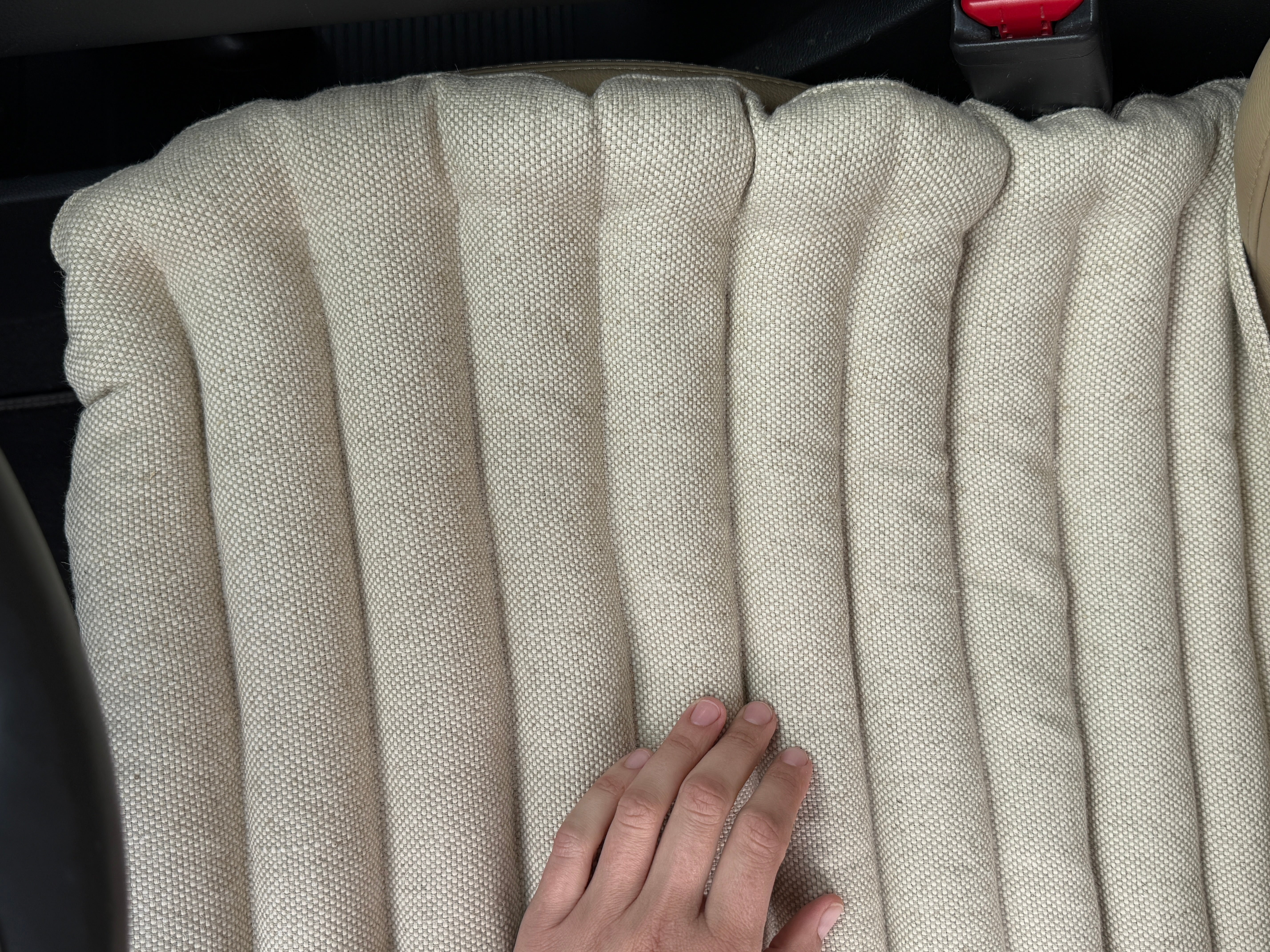 Linen Car lower Seat Cover Pad filled Organic Buckwheat Hulls in Linen dense Fabric Massage bottom Seat Cover Buckwheat Organic Hand Made