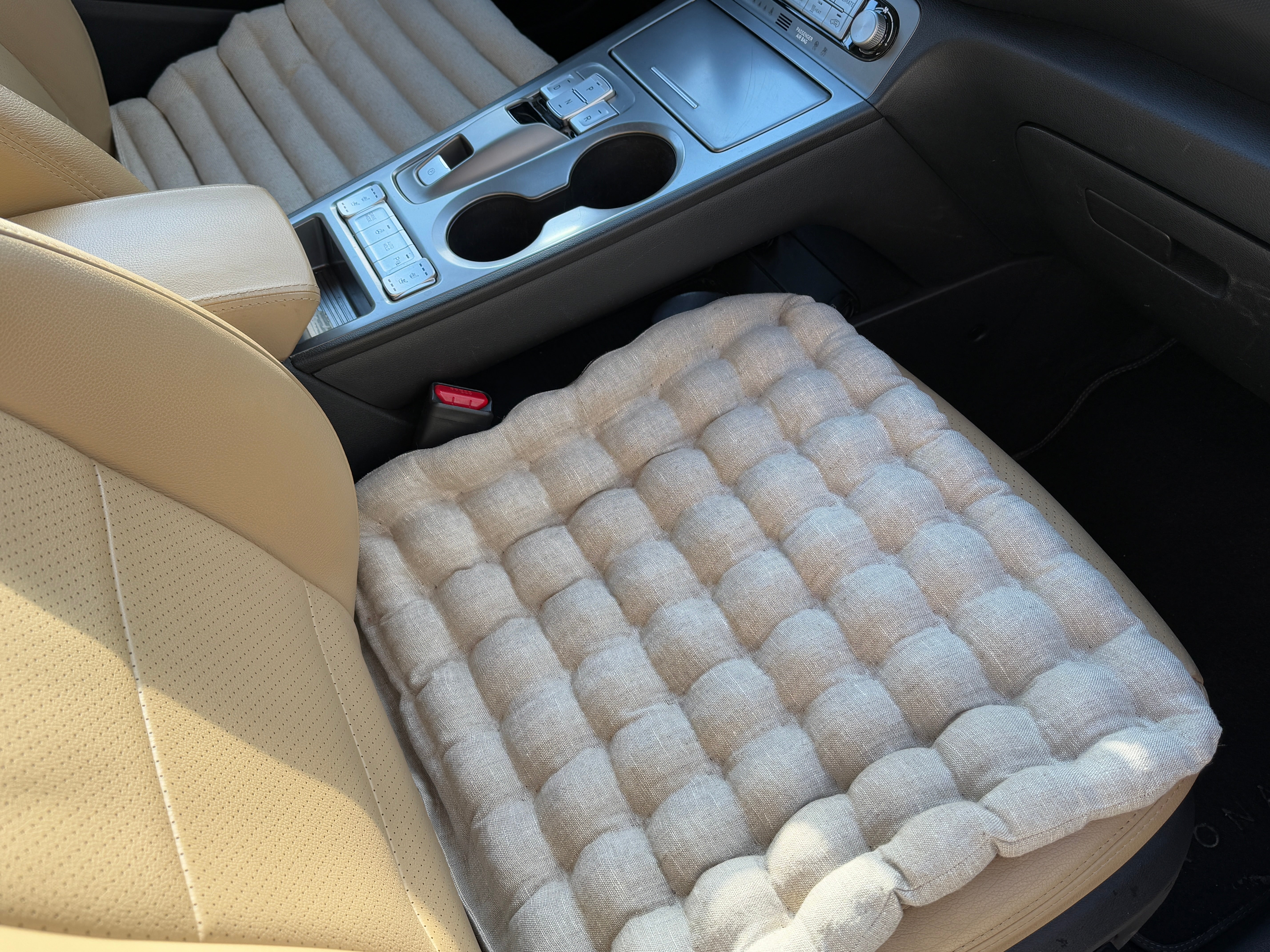 Linen Car lower Seat Cover Pad filled Organic Buckwheat Hulls in Linen Fabric Massage bottom Seat Cover Buckwheat Organic Hand Made