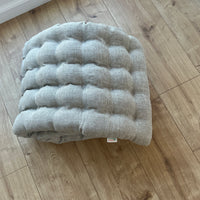 Linen Bench Floor Cushion filled Organic Buckwheat Hulls Non-dyed Linen fabric Custom Made
